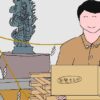 お焚き上げの持ち込みのイラスト